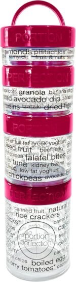 100 Cal Stackable Snack Containers for Weight Management, Food Portion Control Containers for Weight Control with Instructions for Men, Women and Bariatric Must-Haves (Pink) - Image 2