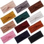 12 Pcs Stretchy Headbands for Women, Absorbed Sport Headband Soft Twist Knotted Headbands for Daily Life Yoga Workout - Image 2