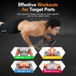 Push Up Board,Home Gym,Portable Exercise Equipment,Pilates Bar and 20 Fitness Accessories with Resistance Bands and Ab Roller Wheel,Full Body Workout at Home - Image 3