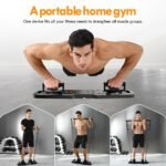 Push Up Board,Home Gym,Portable Exercise Equipment,Pilates Bar and 20 Fitness Accessories with Resistance Bands and Ab Roller Wheel,Full Body Workout at Home - Image 5