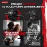 VINSGUIR Ab Roller Wheel, Abs & Core Workout Equipment for Home Gym with Knee Pad Accessories, Abdominal Wheel for Full-body Strength Training - Image 3