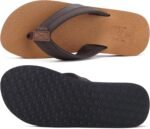 KuaiLu Men's Yoga Mat Leather Flip Flops with Arch Support Comfortable Cushion Walking Thong Sandals Slip On Indoor Outdoor - Image 4