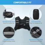 ZELUS Weighted Vest, 6lb/8lb/12lb/16lb/20lb/25lb/30lb Weight Vest with Reflective Stripe for Workout, Strength Training, Running, Fitness, Muscle Building, Weight Loss, Weightlifting - Image 3