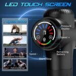 TOLOCO Massage Gun Deep Tissue, Percussion Massage Gun with 10 Replacement Heads, Super Quiet Portable Electric Massager for Athletes, Relax, Black - Image 3