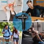 TOLOCO Massage Gun Deep Tissue, Percussion Massage Gun with 10 Replacement Heads, Super Quiet Portable Electric Massager for Athletes, Relax, Black - Image 4