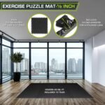 ProsourceFit Puzzle Exercise Mat ½ in, EVA Interlocking Foam Floor Tiles for Home Gym, Mat for Home Workout Equipment, Floor Padding for Kids, Black, 24 in x 24 in x ½ in, 48 Sq Ft - 12 Tiles - Image 3