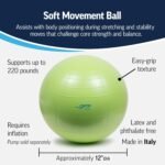 OPTP Soft Movement Ball - 12 Inch Exercise and Pilates Ball for Yoga and Core Stability, Soft Inflatable Physical Therapy Balls Featuring Easy-Grip Texture - Image 4