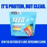 SEEQ Clear Protein Powder Sample Pack - 18 On-The-Go Sticks - 22g Clear Whey Protein Isolate - Zero Sugar - 0g Lactose - Allergen Friendly - GLP1 Support - Bone Health - Post Workout Recovery - Image 5