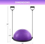 ZELUS Balance Ball Trainer with Resistance Bands and Foot Pump, Inflatable Yoga Ball for Home Gym Workouts, 23 Inch Exercise Half Ball for Balance Training Core Strength Fitness More, 330lb Cap - Image 4