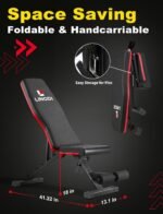 LINODI Weight Bench, Adjustable Strength Training Benches for Home Gym Full Body Fitness, Multi-Purpose Foldable Incline Decline Workout Bench - Image 3