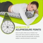 ProsourceFit Acupressure Mat and Pillow Set for Back/Neck Pain Relief and Muscle Relaxation, Grey - Image 4