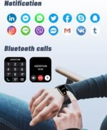 GRV Smart Watch for iOS and Android Phones (Answer/Make Calls), Watches for Men Women IP68 Waterproof Smartwatch Fitness Tracker Watch with Heart Rate/Sleep Monitor Steps Calories Counter (Black) - Image 3