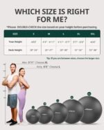 Trideer Exercise Ball for Yoga, Pilates & Fitness – Stability Ball Equipment for Home Gym & Office Chair, Core & Balance Training Accessories, Physical Therapy Equipment, Quick Pump Included, 5 Sizes - Image 7