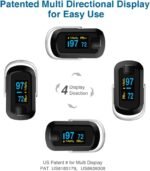 mibest OLED Finger Pulse Oximeter, O2 Meter, Dual Color White/Black - Image 4