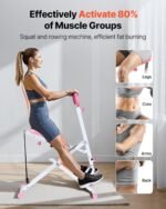 VEVOR Squat Machine, Deep Squat Rowing Machine for Home, Easy Setup & Foldable Exercise Equipment, Glute Trainer Machine with 3 High-Strength Resistance Bands, Glutes & Leg Home Workout Machine - Image 3