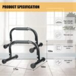 AmazeFan Parallettes Bars, Push Up Bars Strength Training For Handstands, Full Planche & Dips, Calisthenic, Gymnastic, [16.6x10x10in] Push Up Stands Handle for Floor Workouts Calisthenics Equipment - Image 3