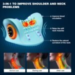 Neck Massager 2025, Neck and Shoulder Relaxer with Heat, 3 Modes, Portable Pillows for Pain Relief and Muscle Relax, 26° Angle Cervical Traction Device for Back, Shoulder - Image 3