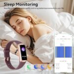 Fitness Tracker with 24/7 Heart Rate, Blood Oxygen Blood Pressure Sleep Monitor, Activity Trackers 6 ATM Waterproof,Step Calorie Counter Pedometer Health Smart Watch for Women Men - Image 4