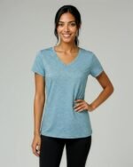 Real Essentials 5 Pack: Women's Dry Fit Short Sleeve V Neck Workout Top - Fitness Gym Athletic Yoga T-Shirt (Plus Available) - Image 3