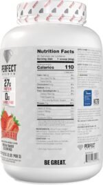 PERFECT SPORTS Diesel 100% New Zealand Wey Protein Isolate | Stevia Sweetened, No Artificial Ingredients, Keto | 0g Carb, 0g Fat, 27g Protein | 2 Pounds (Strawberry) - Image 3