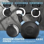 Yes4All Powder Coated Kettlebell, Cast Iron Core Kettlebells with Non-Slip Handle & Flat Bottom for Conditioning, Heavy Duty for Strength Training, 9lb to 71lb - Single & Pair - Image 4