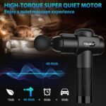 TOLOCO Massage Gun, Deep Tissue Back Massage for Athletes for Pain Relief, Percussion Massager with 10 Massages Heads & Silent Brushless Motor, Christmas Gifts for Women, Men, Black - Image 4