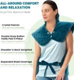 Weighted Electric Heating Pad for Neck, Shoulders and Back Pain Relief | Father's Day Gifts for Dad Husband,Gifts for Men Women, Birthday, Christmas | Fast Heating, 6 Heat Settings, 4 Timers, Auto‑Off - Image 3