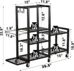 6-Tier Home Gym Storage Rack with Wheels, Dumbbell Weight Rack and Yoga Mat Organizer, Multi-Purpose Gym Equipment Storage Stand for Home Gym Accessories - Image 3