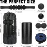 Foam Roller Set - High Density Back Roller, Muscle Roller Stick,2 Foot Fasciitis Ball, Stretching Strap, Massager Ball for Whole Body Physical Therapy & Exercise, Yoga, Back Pain, Leg, Deep Tissue - Image 3
