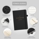 &And Per Se Fitness Workout Journal for Men & Women, Workout Log Book Planner with Daily Diet, Gym Exercise & Training Trackers - Undated, A5 Size, Leather Hardcover (Black) - Image 3