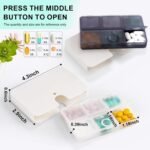 3 Mixed Colors Portable Pill Organizer, 6 Compartments Travel Pill Case for Purse or Pocket -Small Pill Box Dispenser Home Travel Supplement Semi Transparent (3 Mixed Colors) - Image 3