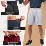 3 Pack Gym Basketball Mens Shorts - Quick Dry Black Workout Athletic Shorts with Pockets for Casual Running (S-6XL) - Image 3