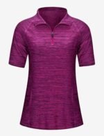 LURANEE Women's Short Sleeve Moisture Wicking Athletic Shirts Quarter Zip Pullover - Image 3