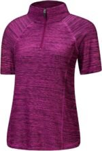 LURANEE Women's Short Sleeve Moisture Wicking Athletic Shirts Quarter Zip Pullover - Image 4