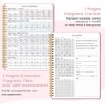 Fitness & Food Journal for Women, Undated 150-day Workout & Wellness Planner with Measuring Tape, Pink Weight Loss Journal for Setting Goals Tracking Exercise Training Diet Progress (9.5’’*7’’) - Image 4