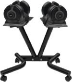 ATIVAFIT Adjustable Dumbbell Stand Fitness Dial Dumbbell Rack with Adjustable Belt for Home Gym Set - Image 3