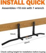 Fitarc Joist Mount Pull Up Bar, Chin Up Bar Ceiling Mount, Heavy Duty, Workout for Home Gym, 42 inch Wide -Patent Pending - Image 4