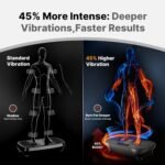 MERACH Vibration Plate Exercise Machine, Vibrating Platform for Lymphatic Drainage Weight Loss Muscle Activation, Full Body Home Exercise Equipment with LED Touch Screen Bluetooth Pull Cord - Image 3