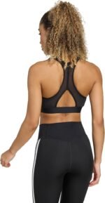adidas Womens Optime Essentials 3-Stripes Medium Support Bra - Image 4