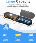 Large Weekly Pill Organizer 2 Times a Day, Travel Pill Box 7 Day, Portable Daily Pill Case, AM PM Pill Container for Medication, Vitamin, Fish Oils, Supplement - Image 3