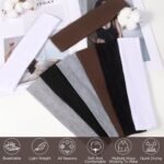 Headbands for Women, 8pcs Stretchy Non Slip Soft Cotton Cloth Hair Bands for Sports, Workout, Yoga and Running - Image 5