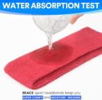 BEACE Sweatbands Sports Headband for Men & Women - Moisture Wicking Athletic Cotton Terry Cloth Sweatband for Tennis, Basketball, Running, Gym, Working Out - Image 3