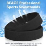 BEACE Sweatbands Sports Headband for Men & Women - Moisture Wicking Athletic Cotton Terry Cloth Sweatband for Tennis, Basketball, Running, Gym, Working Out - Image 5