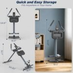 4-in-1 Rowing Machine & Ab Trainer – Foldable Full Body Workout Equipment with Resistance Bands for Home Cardio, Strength, and Core Training – Black - Image 9