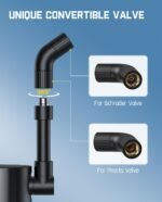 Fanttik X9 Ace Mini Bike Pump, 32s Fast Inflate Bike Pump with Gauge, 150PSI Electric Air Pump with Presta and Schrader Valve, Suitable for Mountain Bike, Road Bike, Electric Bike, MTB - Image 3