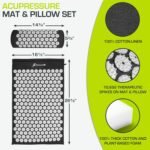 ProsourceFit Acupressure Mat and Pillow Set for Back/Neck Pain Relief and Muscle Relaxation, Black - Image 3