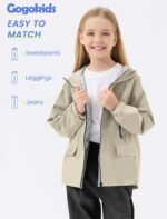Gogokids Boys Girls Waterproof Jacket Lightweight Windbreaker Raincoat Sports Hooded Outerwear Cycling Hiking Gear Running - Image 5