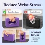 Deep-Zen® Yoga Blocks Wrist Support; Yoga Blocks 2 Pack with Knee Pads and Strap to Put Less Weight on Wrists; Durable, Versatile Yoga Brick Exercise Block Set, Blocks Yoga - Image 3