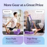 Deep-Zen® Yoga Blocks Wrist Support; Yoga Blocks 2 Pack with Knee Pads and Strap to Put Less Weight on Wrists; Durable, Versatile Yoga Brick Exercise Block Set, Blocks Yoga - Image 4