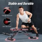 ALSO GO Adjustable Weight Bench, Workout Benches with Leg Extension & Extended Headrest, Foldable Incline Decline Bench Press, Roman Chair, Full Body Strength Training Equipment for Home Gym - Image 6